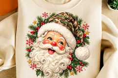 Camo Santa Christmas PNG | Vintage Camouflage Hat Png Product Image 2