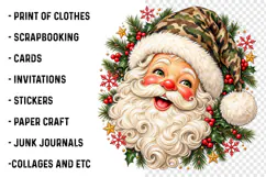 Camo Santa Christmas PNG | Vintage Camouflage Hat Png Product Image 3