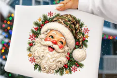 Camo Santa Christmas PNG | Vintage Camouflage Hat Png Product Image 4