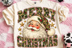 Vintage Camouflage Santa Christmas PNG Product Image 1