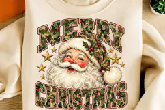 Vintage Camouflage Santa Christmas PNG Product Image 2
