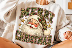 Vintage Camouflage Santa Christmas PNG Product Image 3