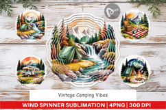Wind Spinner Vintage Camping Vibes Product Image 1