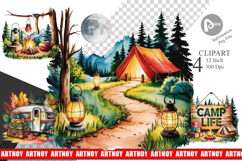 Vintage Camping Vibes Clipart Product Image 1