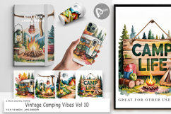 Digital Paper Vintage Camping Vibes Product Image 1