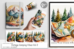 Digital Paper Vintage Camping Vibes Product Image 1