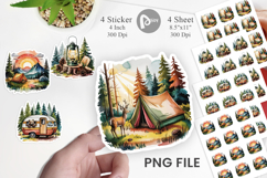 Vintage Camping Vibes Sticker Product Image 1