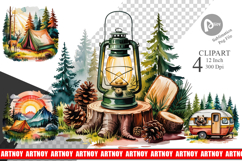 Vintage Camping Vibes Clipart Product Image 1
