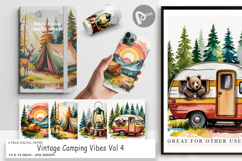 Digital Paper Vintage Camping Vibes Product Image 1