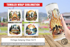 Tumbler Vintage Camping Vibes Product Image 1