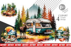 Vintage Camping Vibes Clipart Product Image 1