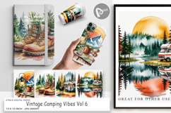Digital Paper Vintage Camping Vibes Product Image 1