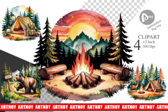 Vintage Camping Vibes Clipart Product Image 1