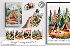 Digital Paper Vintage Camping Vibes Product Image 1