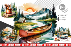 Vintage Camping Vibes Clipart Product Image 1