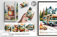 Digital Paper Vintage Camping Vibes Product Image 1