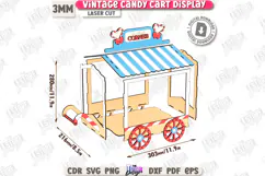 Vintage Candy Cart Laser Cut | Valentine's Day Candy Box SVG Product Image 3