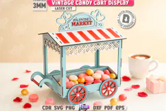 Vintage Candy Cart Laser Cut | Valentine's Day Candy Box SVG Product Image 1