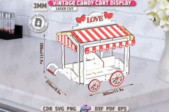 Vintage Candy Cart Laser Cut | Valentine&#039;s Day Candy Box SVG Product Image 2