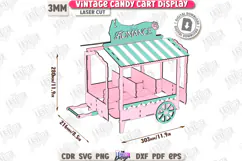 Vintage Candy Cart Laser Cut | Valentine's Day Candy Box SVG Product Image 3