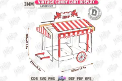 Vintage Candy Cart Laser Cut | Valentine's Day Candy Box SVG Product Image 3