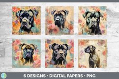 Bundle of six Decoupage Cane Corsos Paper Backgrounds designs.