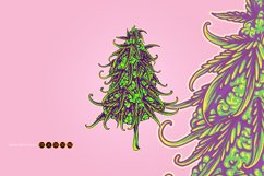 Vintage cannabis sativa flower bud in botanical style Product Image 1