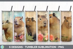 Bundle of six Decoupage Capybaras Tumbler designs.