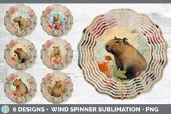 Bundle of six Decoupage Capybaras Wind Spinner designs.