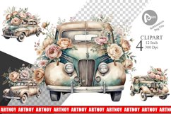 Vintage Car Clipart Product Image 1