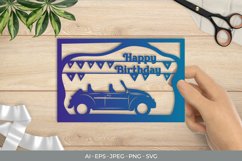 Vintage Car Birthday Papercut Product Image 1