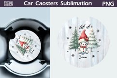 Vintage Christmas Car Coaster | Christmas Round Coaster Product Image 1