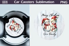Vintage Christmas Car Coaster | Christmas Round Coaster Product Image 1