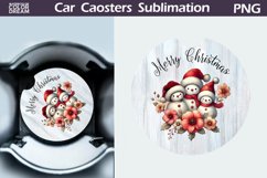 Vintage Christmas Car Coaster | Christmas Round Coaster Product Image 1