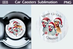 Vintage Christmas Car Coaster | Christmas Round Coaster Product Image 1