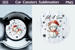Vintage Christmas Car Coaster | Christmas Round Coaster Product Image 1