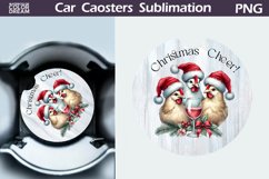 Vintage Christmas Car Coaster | Christmas Round Coaster Product Image 1