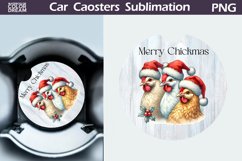Vintage Christmas Car Coaster | Christmas Round Coaster Product Image 1