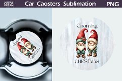 Vintage Christmas Car Coaster | Christmas Round Coaster Product Image 1