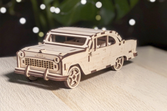 Old car - 3d puzzle - laser cut file, Glowforge pattern Product Image 6