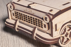 Old car - 3d puzzle - laser cut file, Glowforge pattern Product Image 4