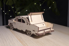 Old car - 3d puzzle - laser cut file, Glowforge pattern Product Image 3