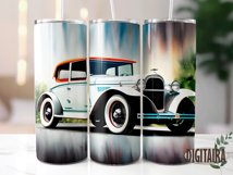 Retro Vintage Car Tapered and Straight Skinny Tumbler PNG Product Image 4