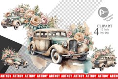 Vintage Car Clipart Product Image 1
