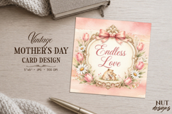 Endless Love Vintage Card Mother Lion floral mothers day Product Image 1