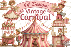 Vintage Antique Carnival Clipart, Retro Carnival PNG Product Image 1