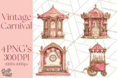 Vintage Antique Carnival Clipart, Retro Carnival PNG Product Image 1