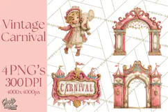 Vintage Antique Carnival Clipart, Retro Carnival PNG Product Image 1