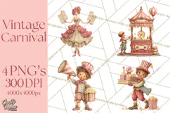 Vintage Antique Carnival Clipart, Retro Carnival PNG Product Image 1