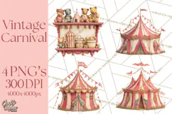 Vintage Antique Carnival Clipart, Retro Carnival PNG Product Image 1